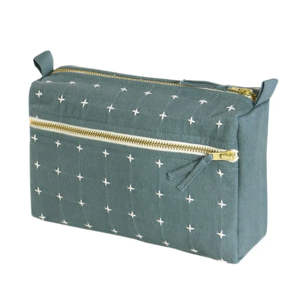 Cross-Stitch Toiletry Bag - Spruce