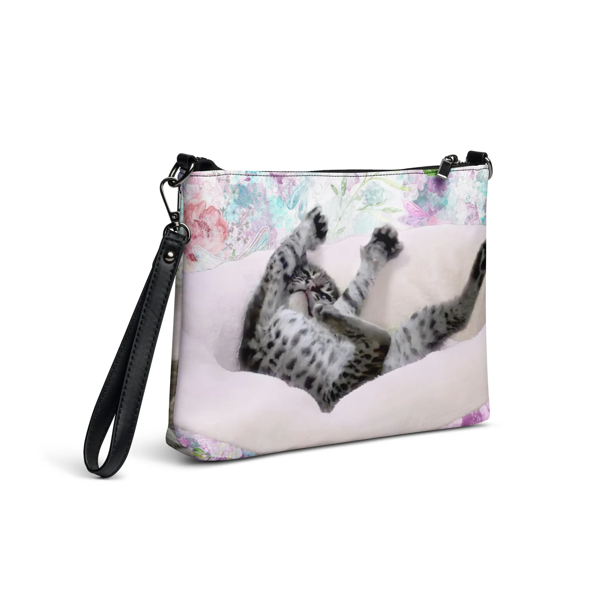 Crossbody Bag - Embrace Feline Chic with our Wild Bobcat Bliss Crossbody Bag – An Adorable Accessory with a Heart