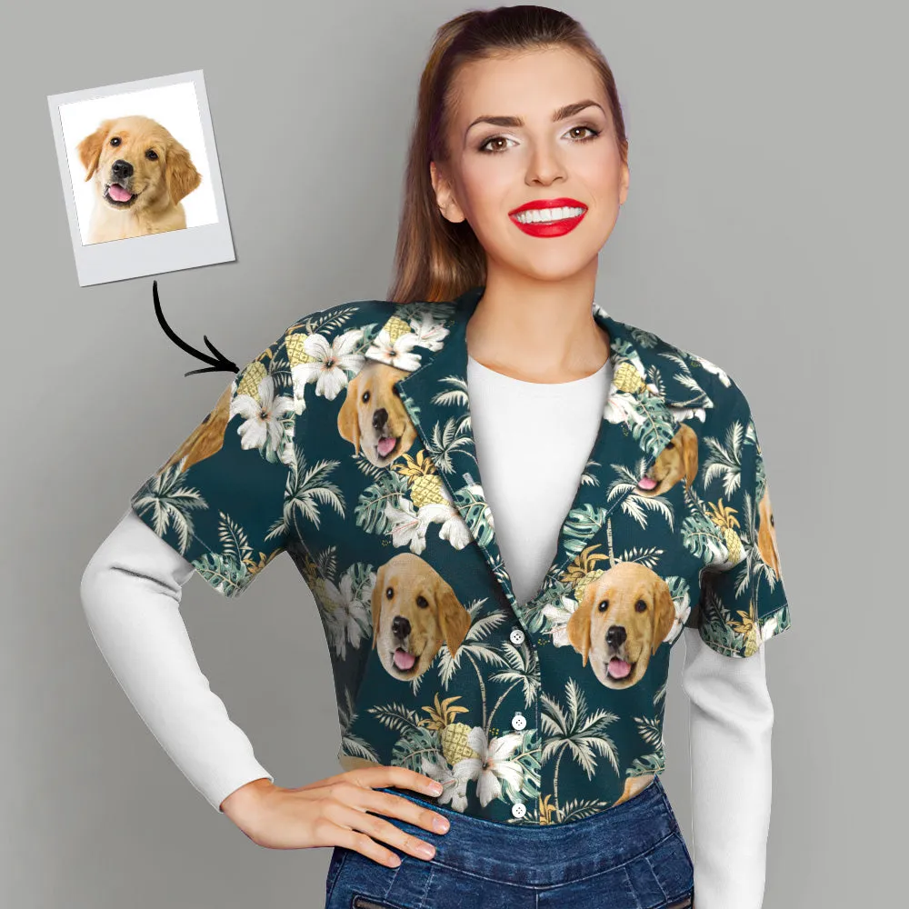 Custom Hawaiian Shirts with Pet Face Funky Vintage Hawaiian Shirt Casual Shirt for Gift