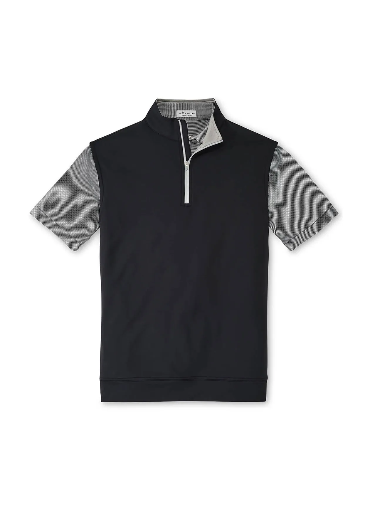 Custom Patagonia Vest | Peter Millar Black Men&#x27;s Galway Performance Quarter-Zip Vest 