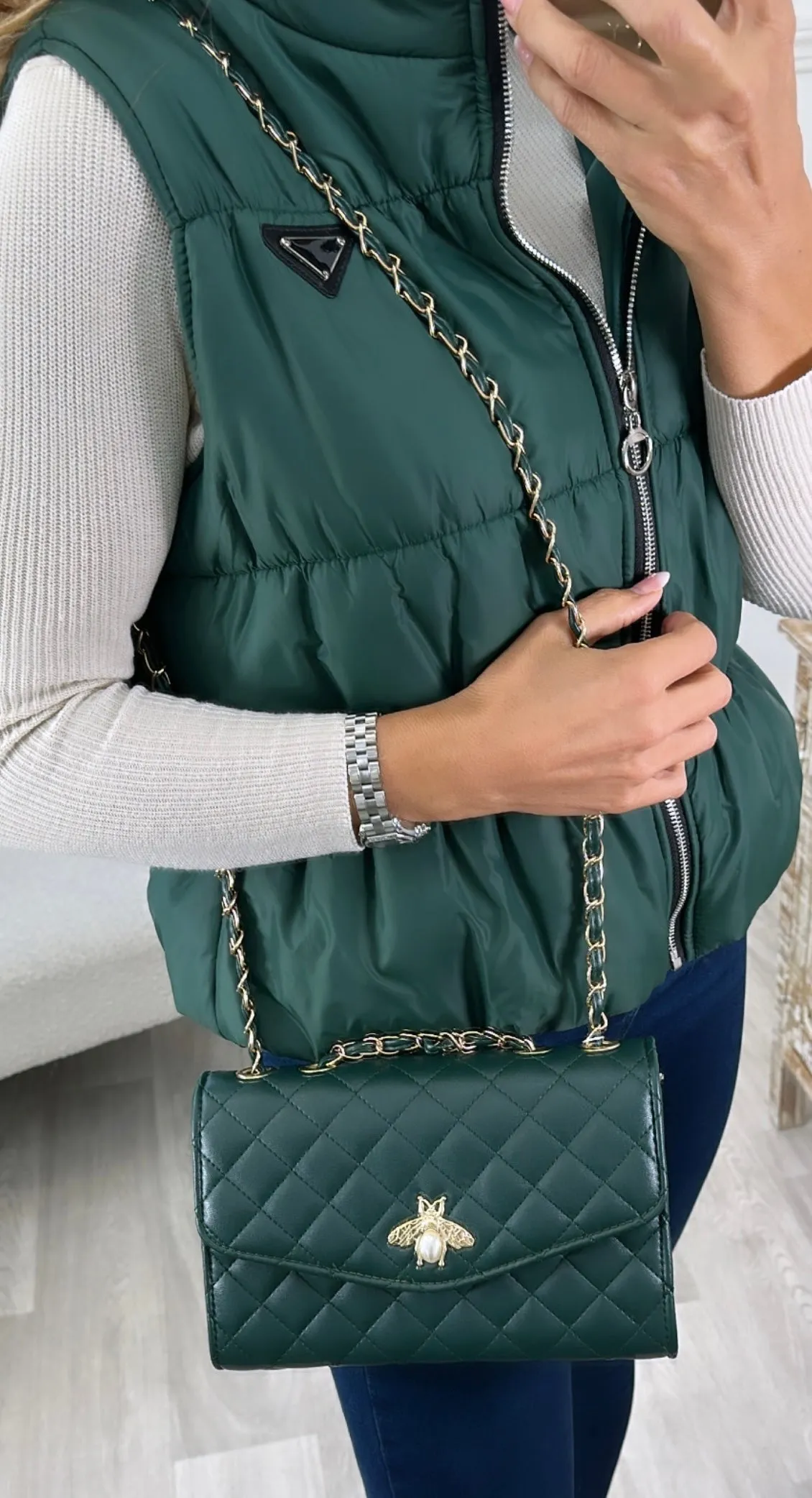 Dakota Green Bee Clasp Bag