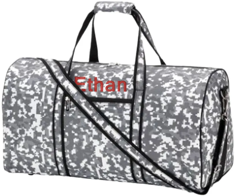 Digital Camouflage  Custom Overnight Bag with Embroidered Name or Monogram, Weekend Travel Bag, Sports Bag, Dance Bag, Boys Duffel Bag, Girls Bag