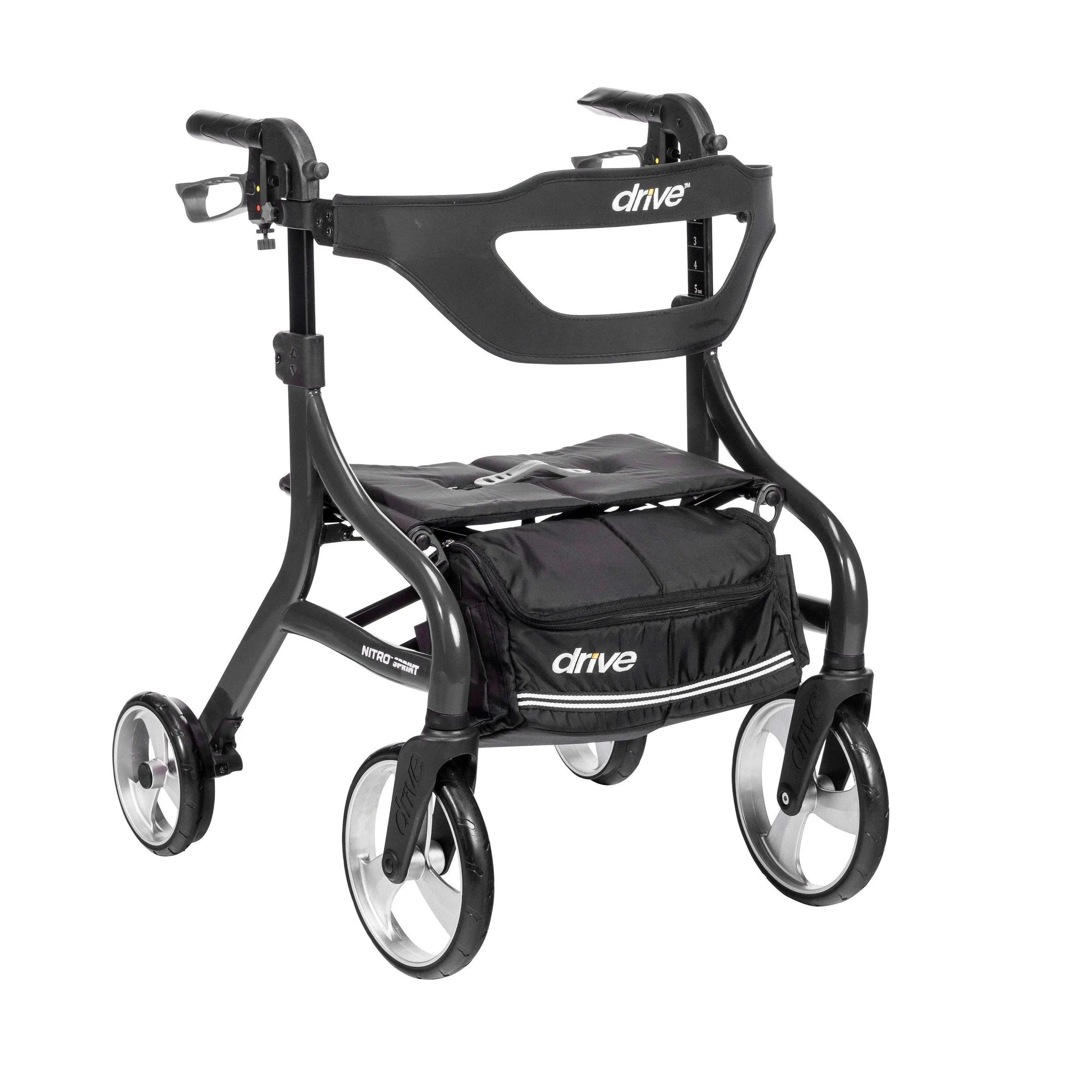 Drive Medical Nitro Sprint Rollator Rolling Walker - Hemi Height