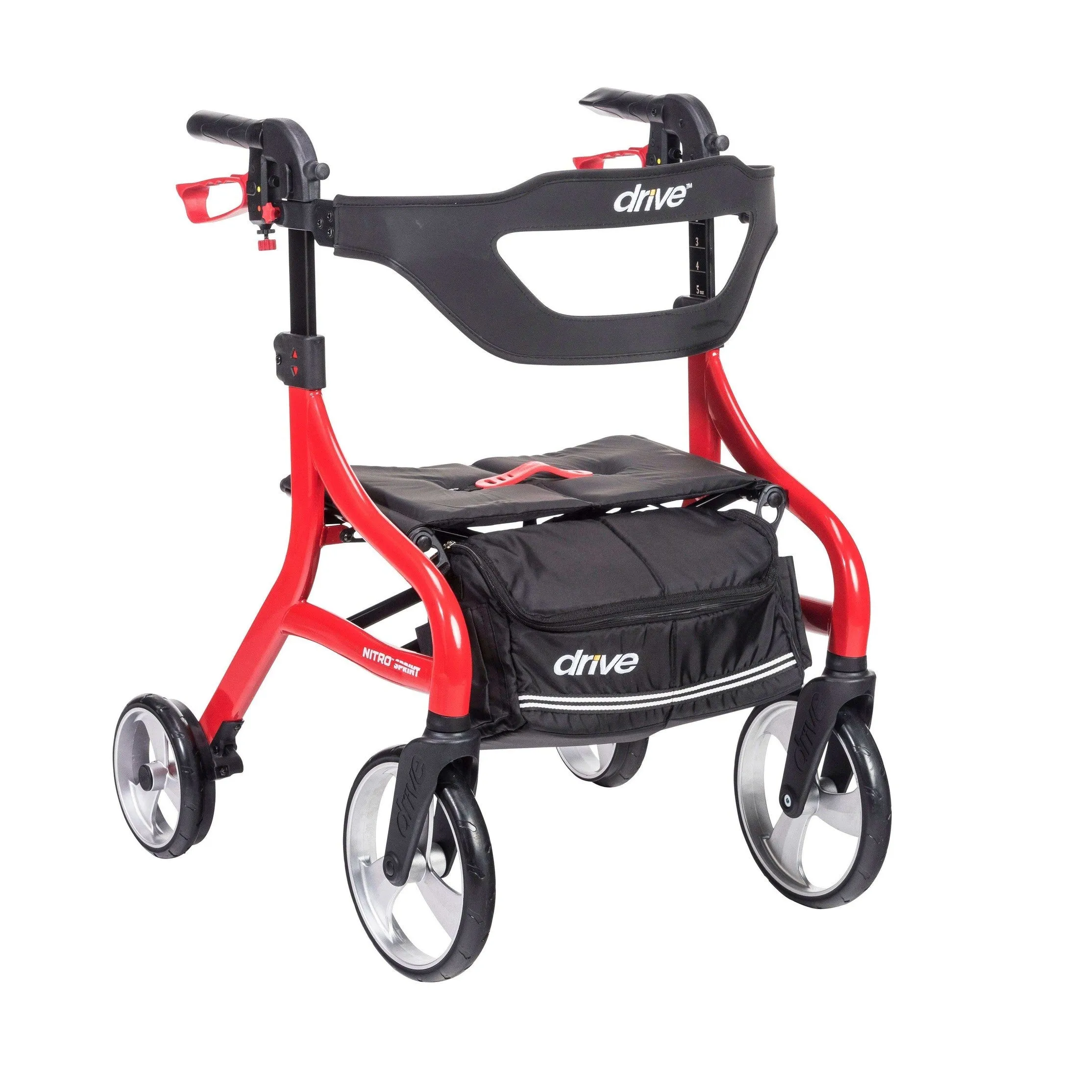 Drive Medical Nitro Sprint Rollator Rolling Walker - Hemi Height