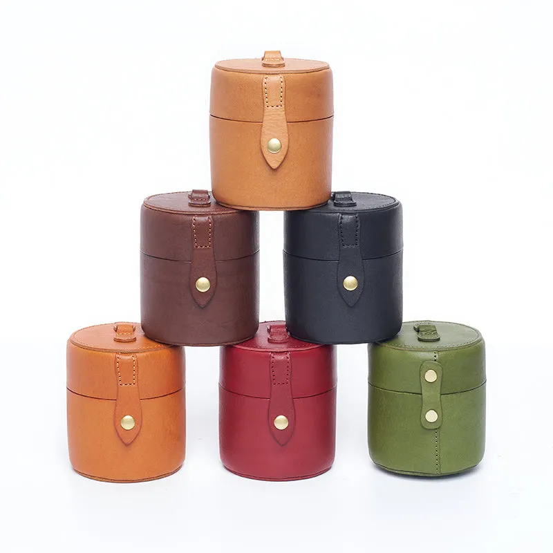 Dwarves Leather Handmade Personalized Creative Mini Cylinder Bag