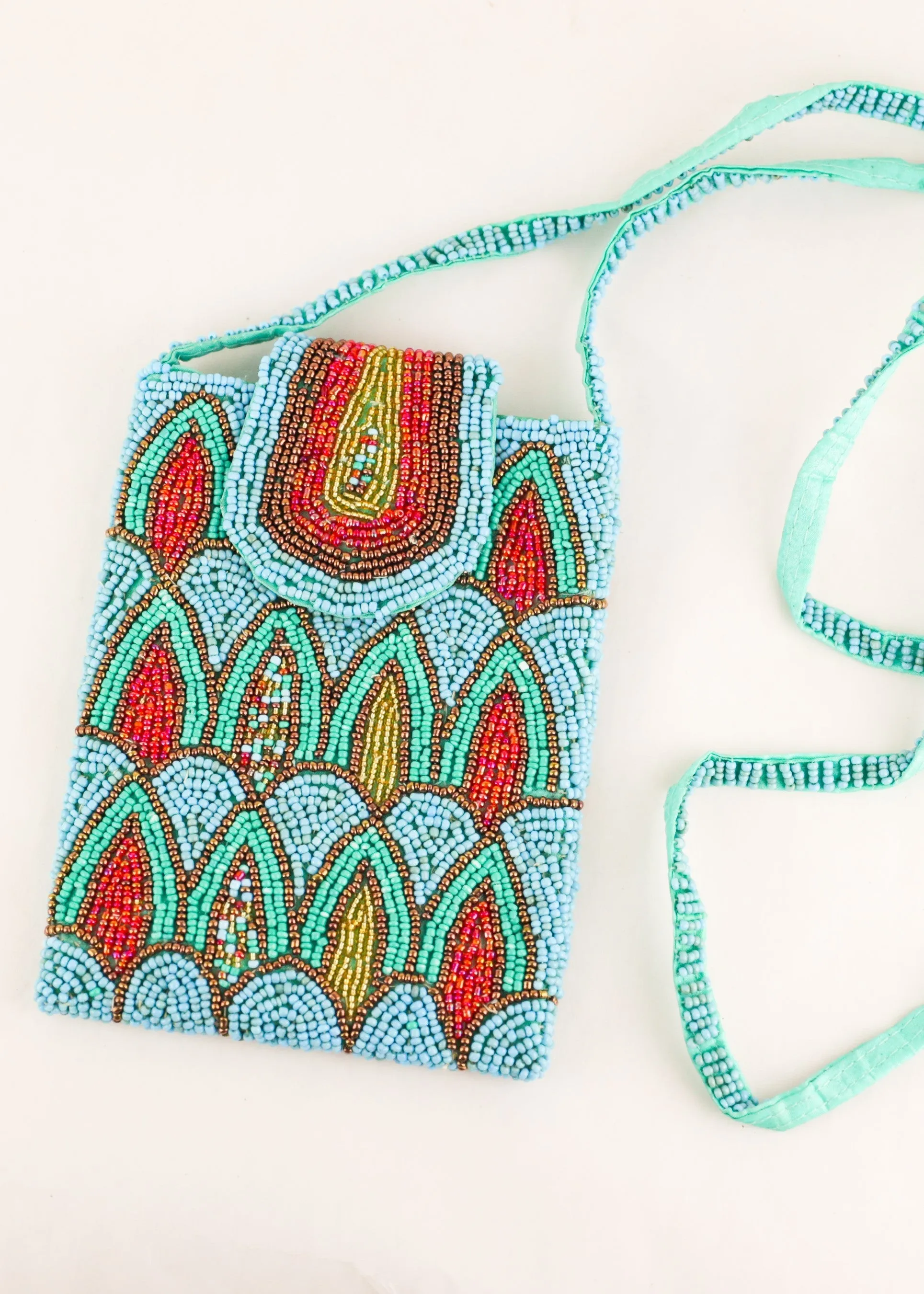 Eden Beaded Cell Phone Crossbody Bag