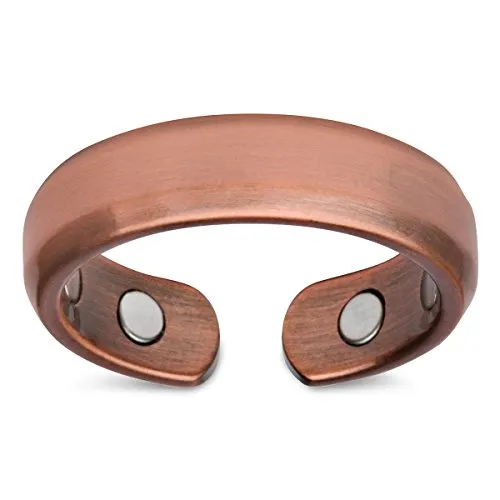 Elegant Pure Copper Magnetic Therapy Ring 2-Pack (Size 13)