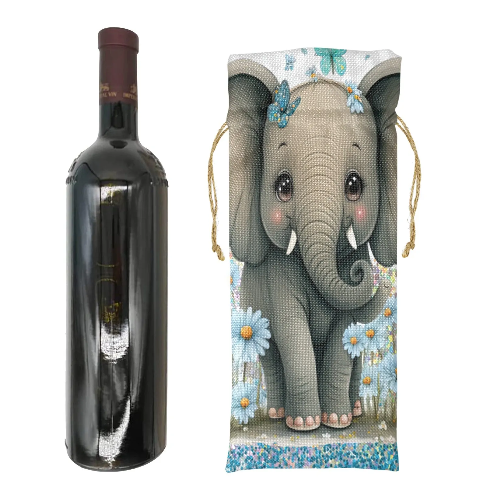 Elephant awd224 Linen Wine Bottle Bag