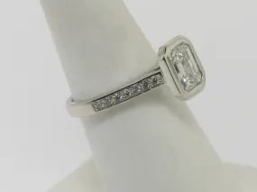 Emerald Cut Diamond In Wide Edge Bezel