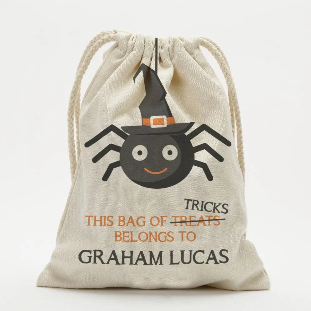 Exclusive - Sale | Bag Of Treats Custom Halloween Kids Drawstring Sack | Personalized Halloween Trick or Treat Bag