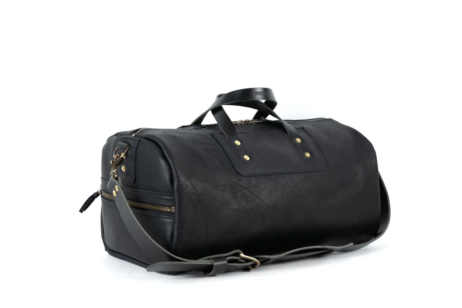 EXPEDITION LEATHER DUFFLE BAG - WEEKENDER - BLACK