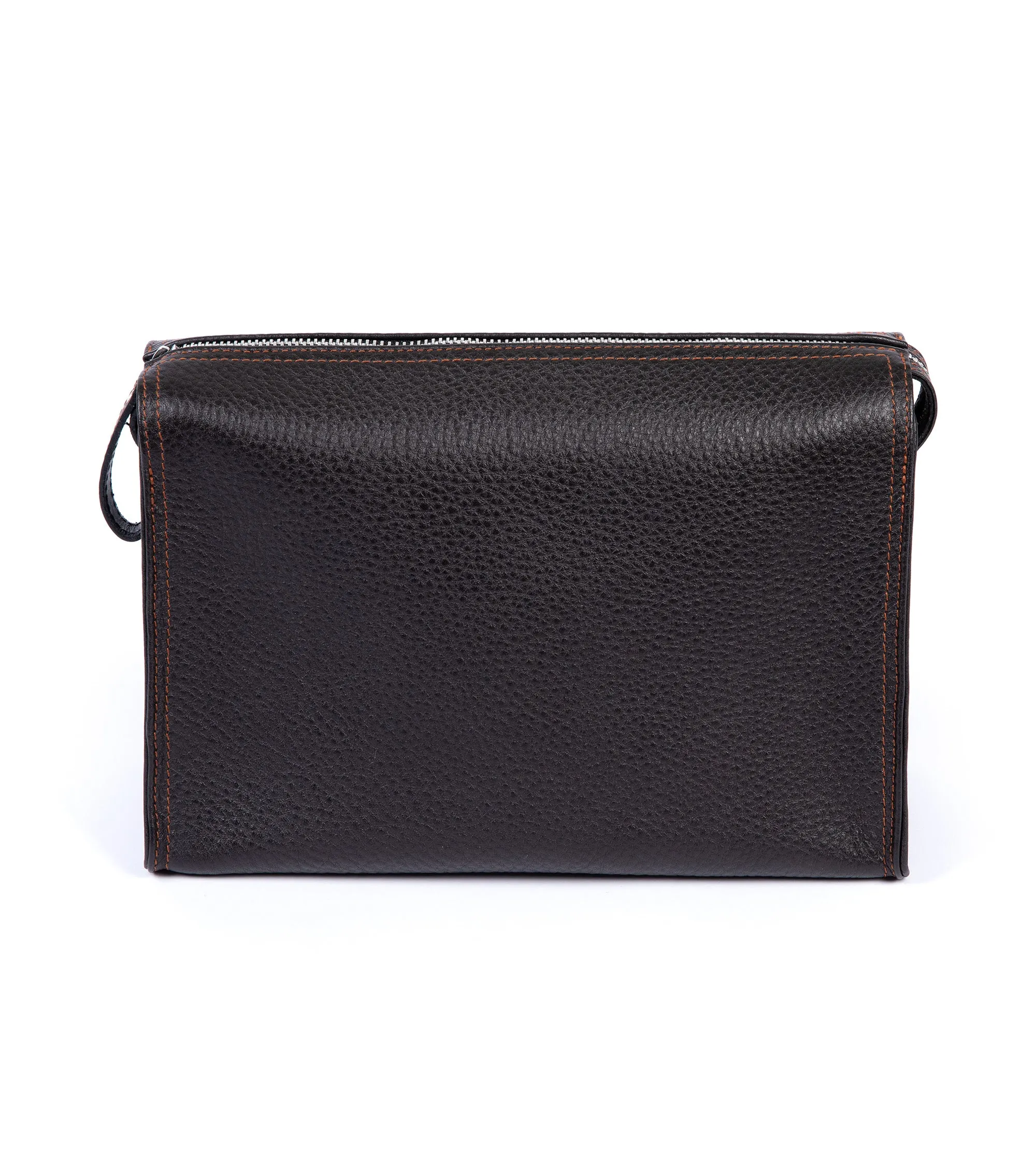 F. Hammann Leather Wash Bag: Brown