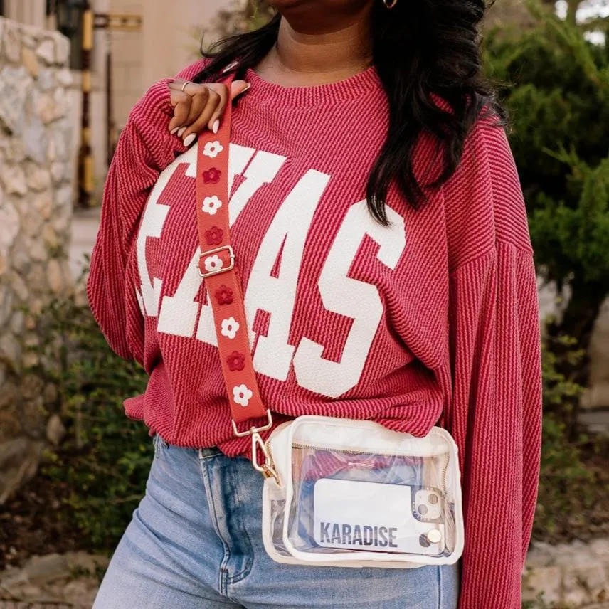 Floral Abundance Clear Crossbody with Flower Strap