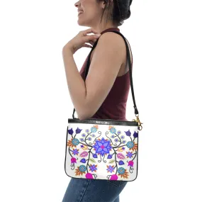 Floral Beadwork Seven Clans White Small Shoulder Bag