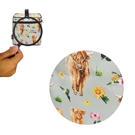 Floral Cow NGIL Large Top Handle Cosmetic Case