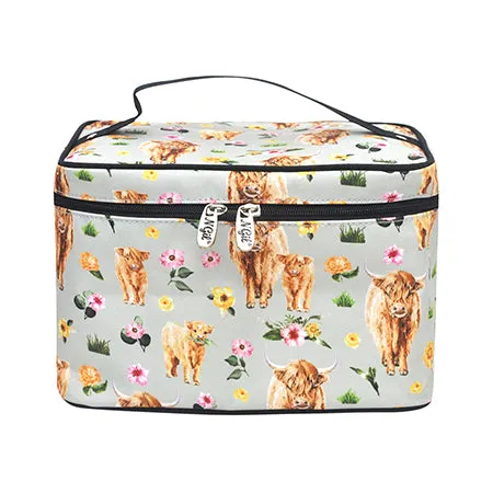 Floral Cow NGIL Large Top Handle Cosmetic Case