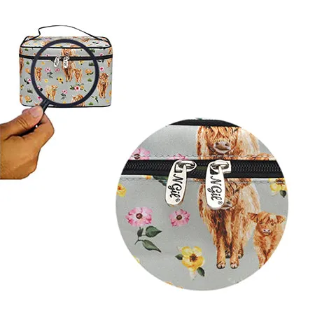 Floral Cow NGIL Large Top Handle Cosmetic Case