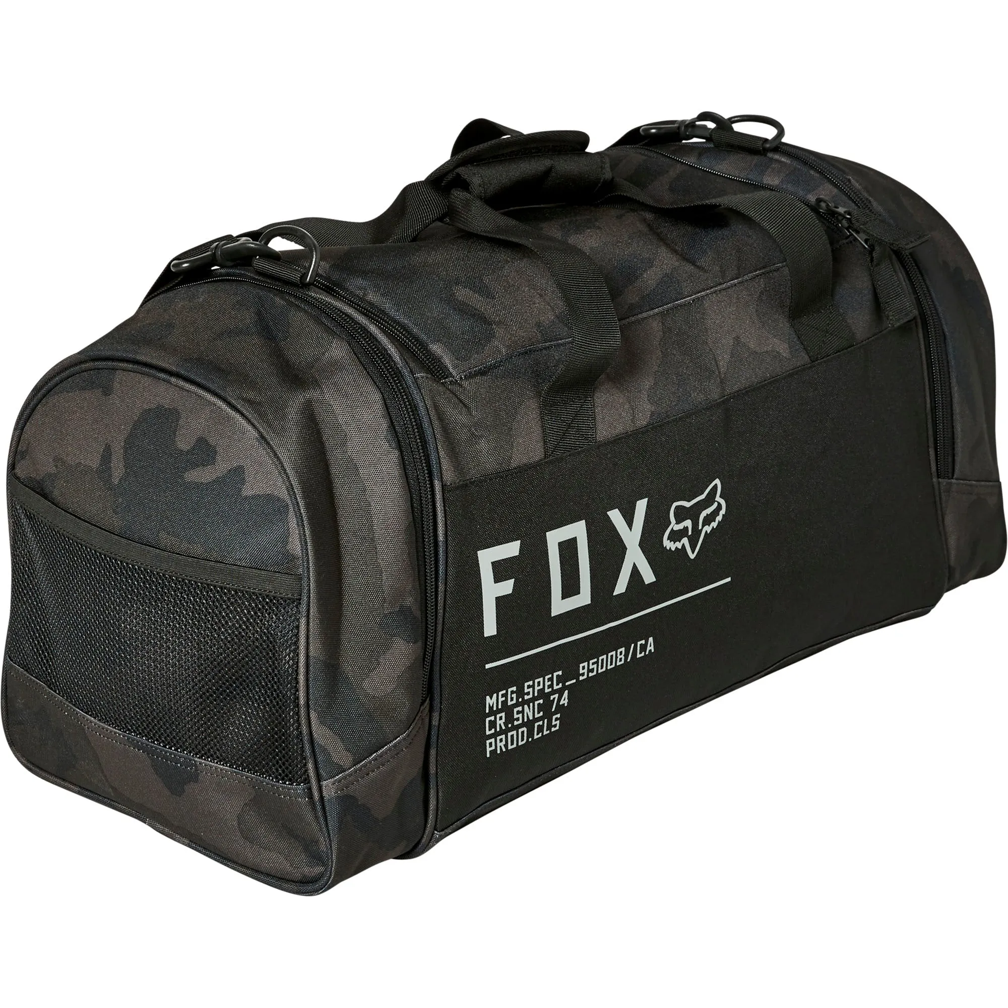 Fox Racing 28604-247-OS Black Camo 180 Duffle Bag Shoulder Strap Zip Close Offroad Gear