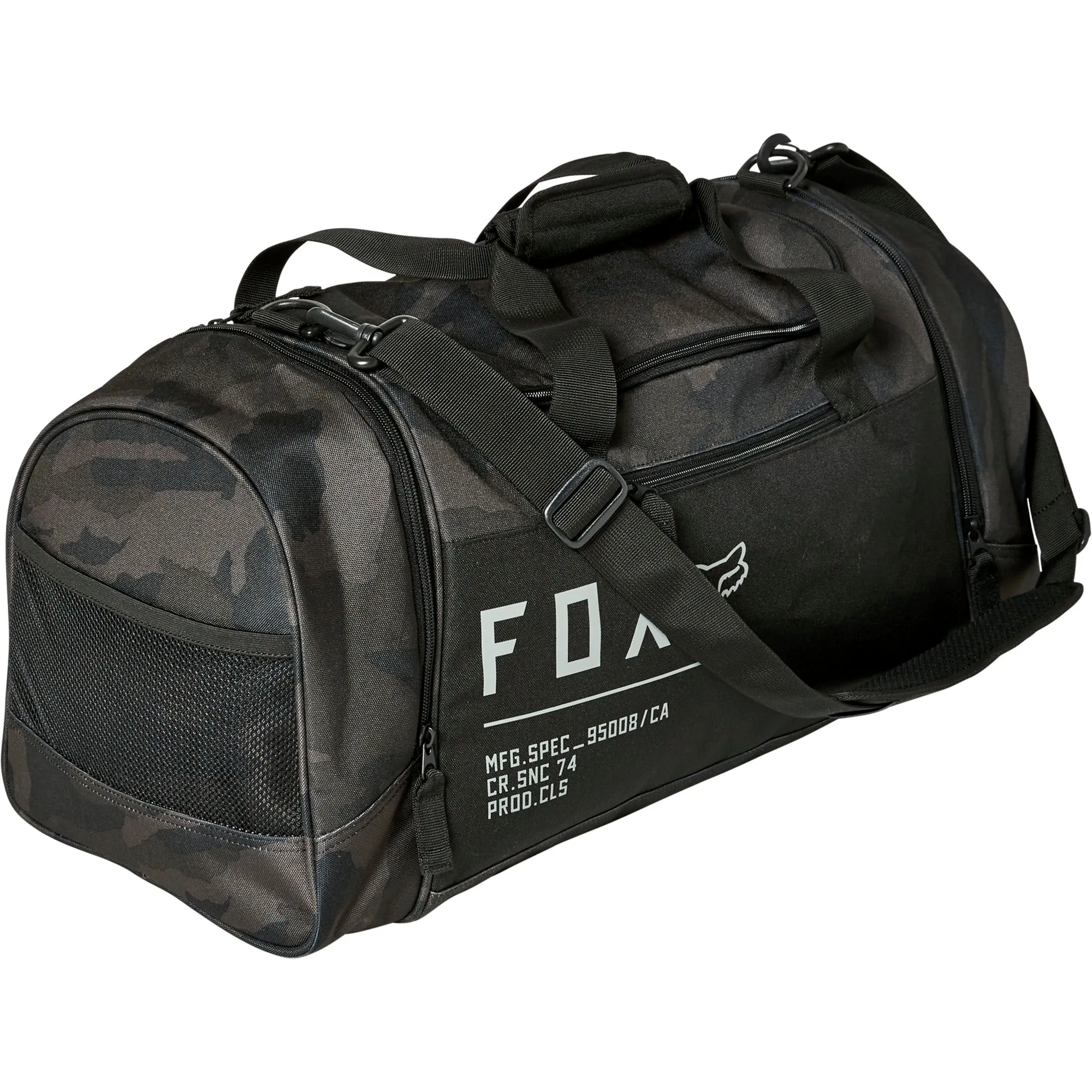 Fox Racing 28604-247-OS Black Camo 180 Duffle Bag Shoulder Strap Zip Close Offroad Gear