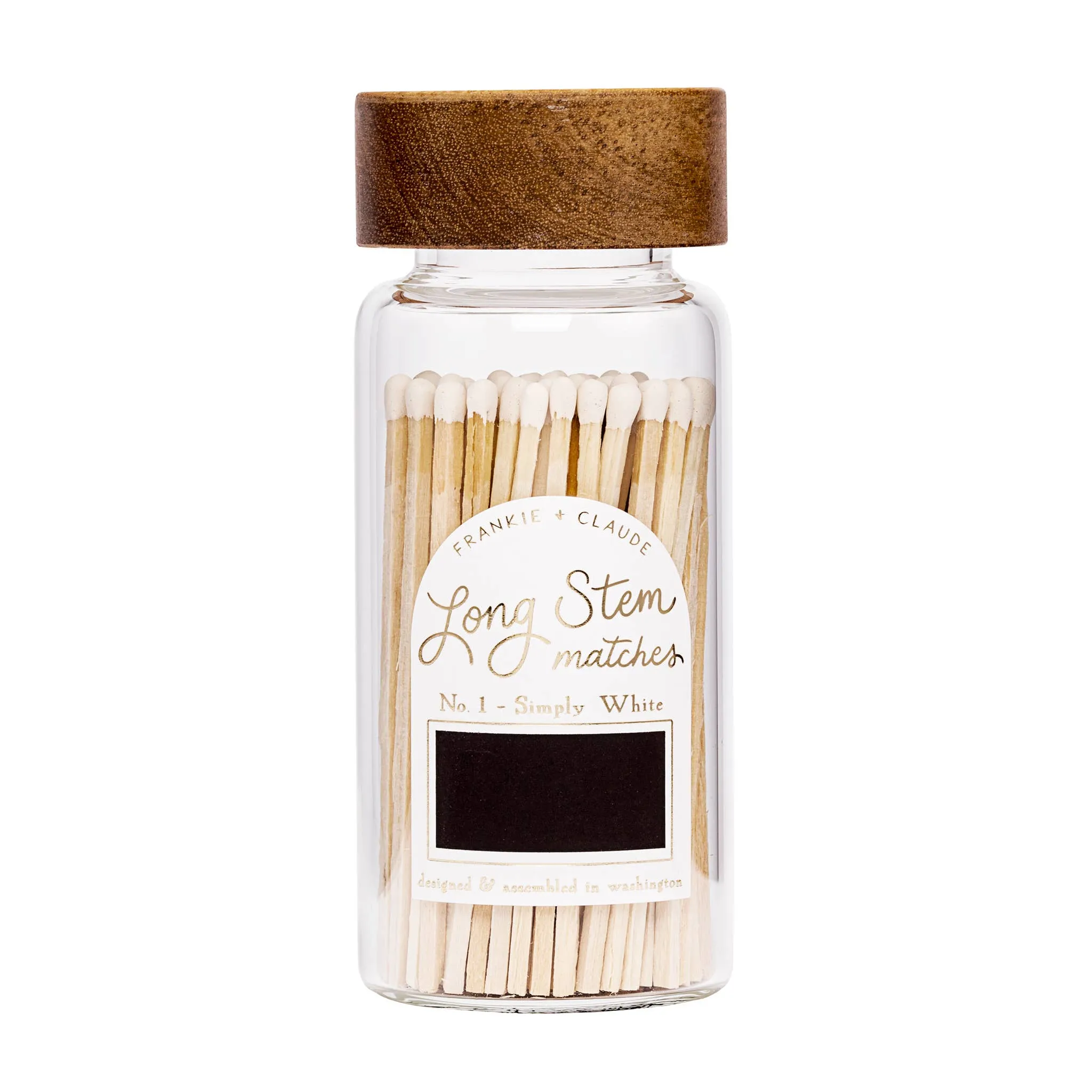 Frankie & Claude - White Long Stem Match Jar