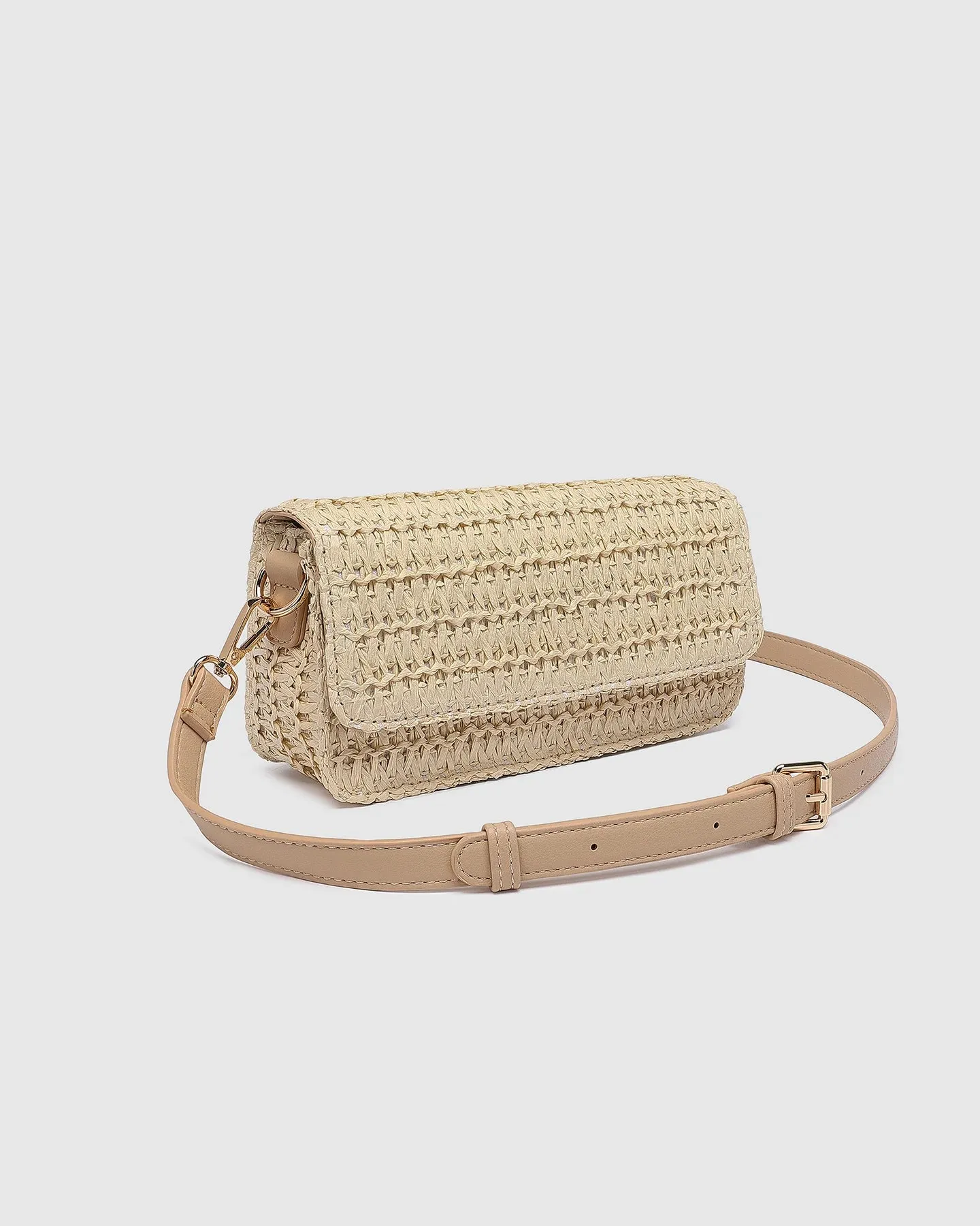 Freya Raffia Crossbody Bag - Natural