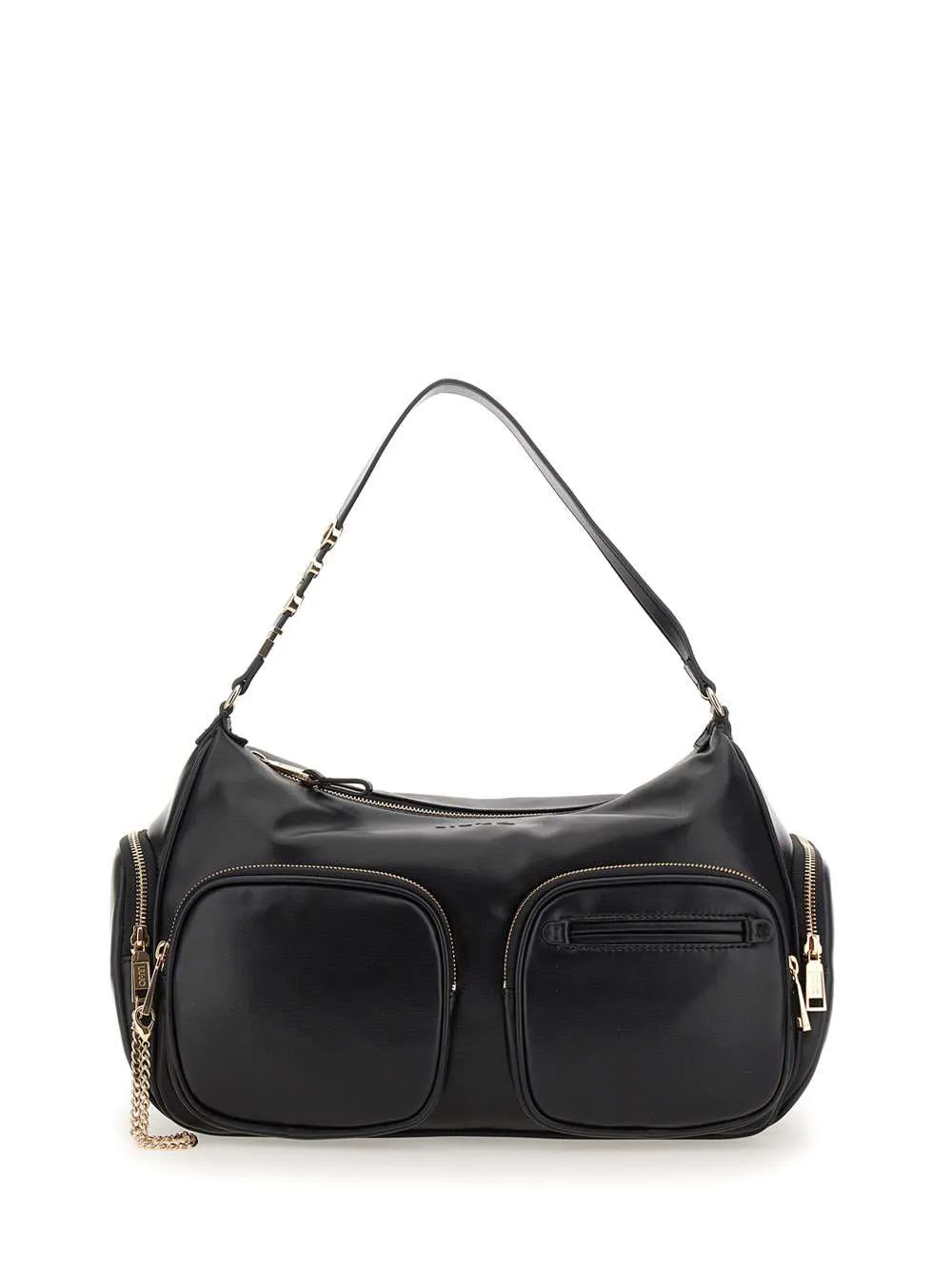 Garima Black Shoulder Bag with Gold Accents