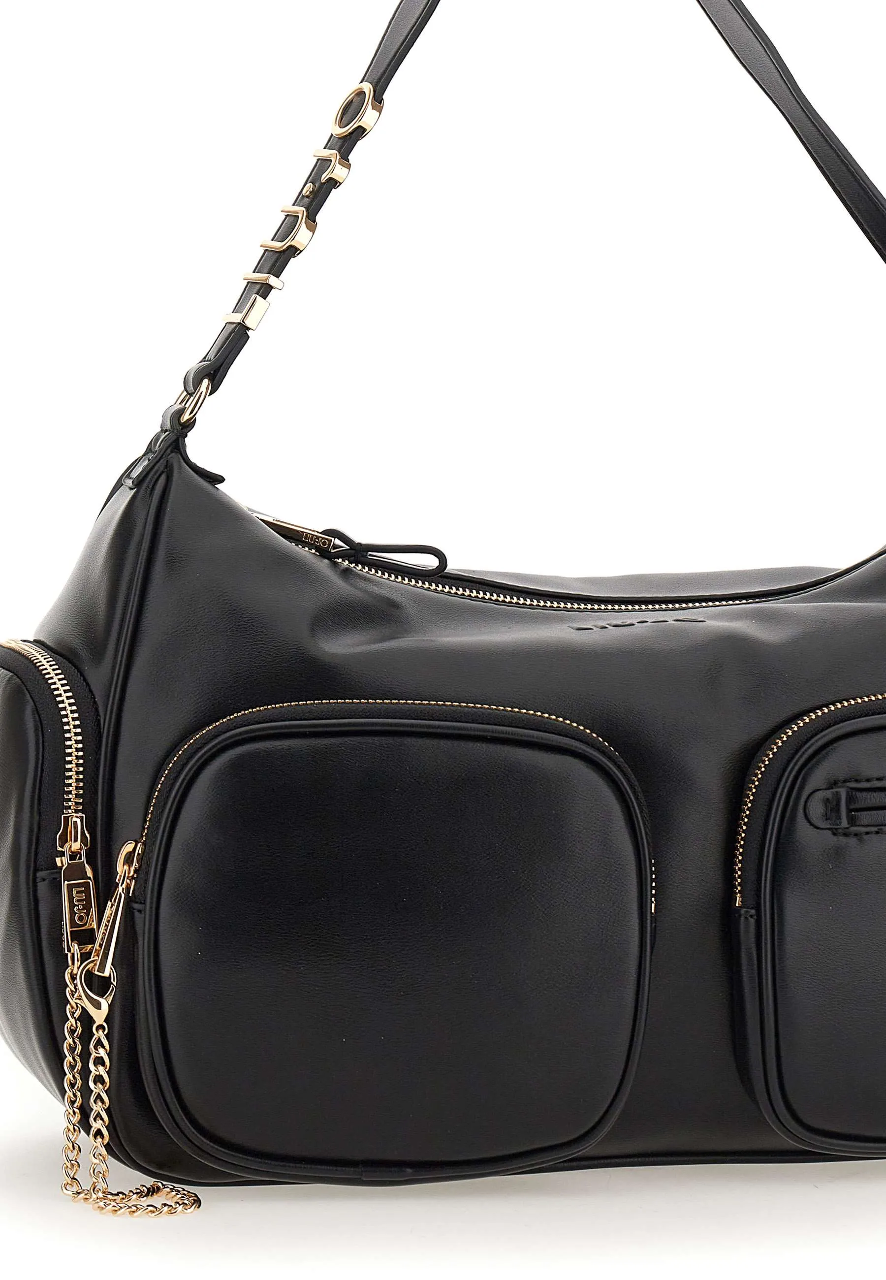 Garima Black Shoulder Bag with Gold Accents