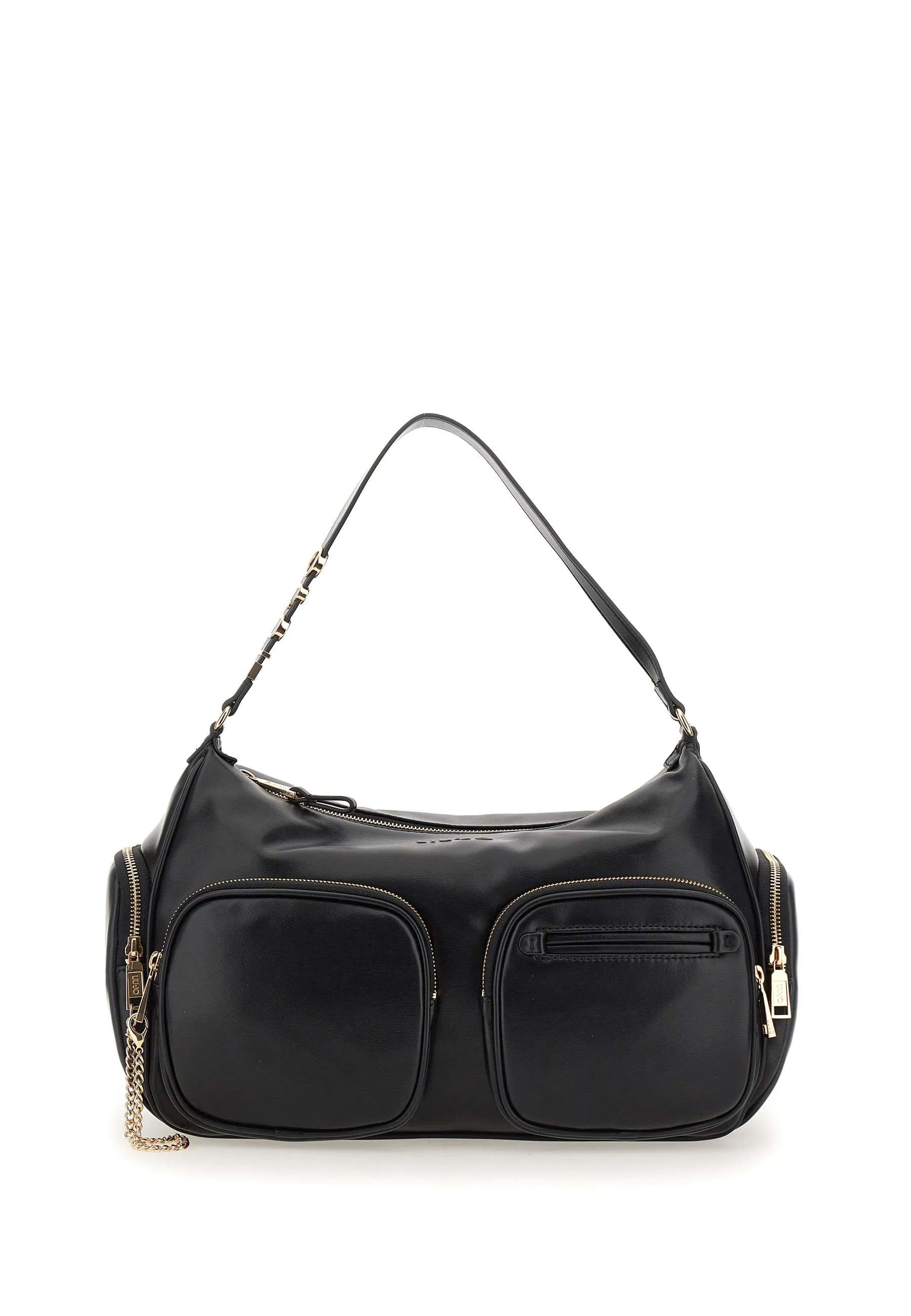 Garima Black Shoulder Bag with Gold Accents