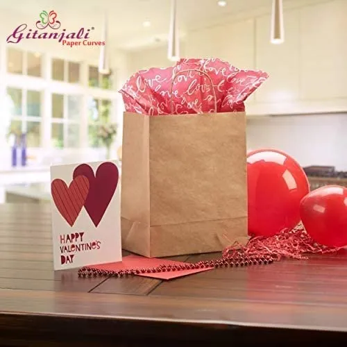 Gitanjali Paper Curves® -Kraft Paper Bags 8"x10"x4"(Brown) 50 pcs -Small Shopping Merchandise Retail Paper Carry Bags, Craft Paper Gift Bags - Disposable Recycled Eco Friendly Paper Bags (50 pcs)