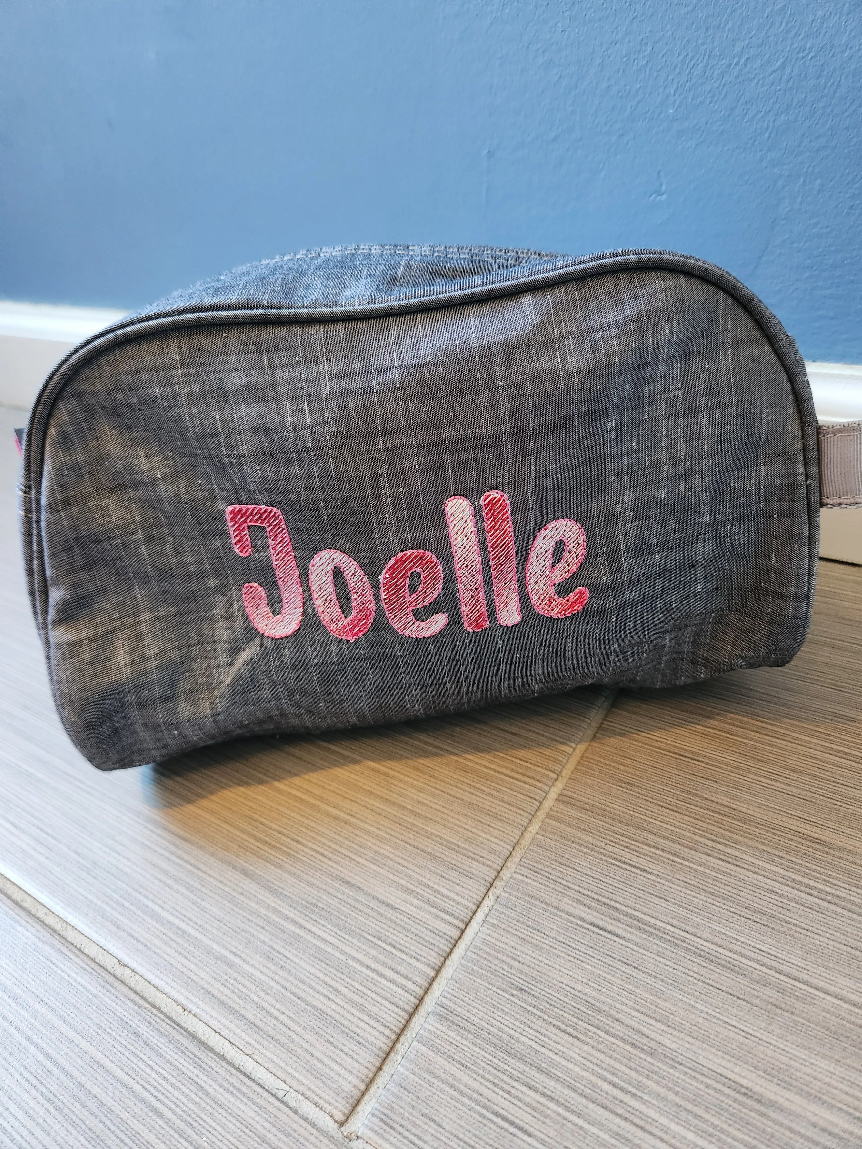 Gray Chambray Toiletry Bag