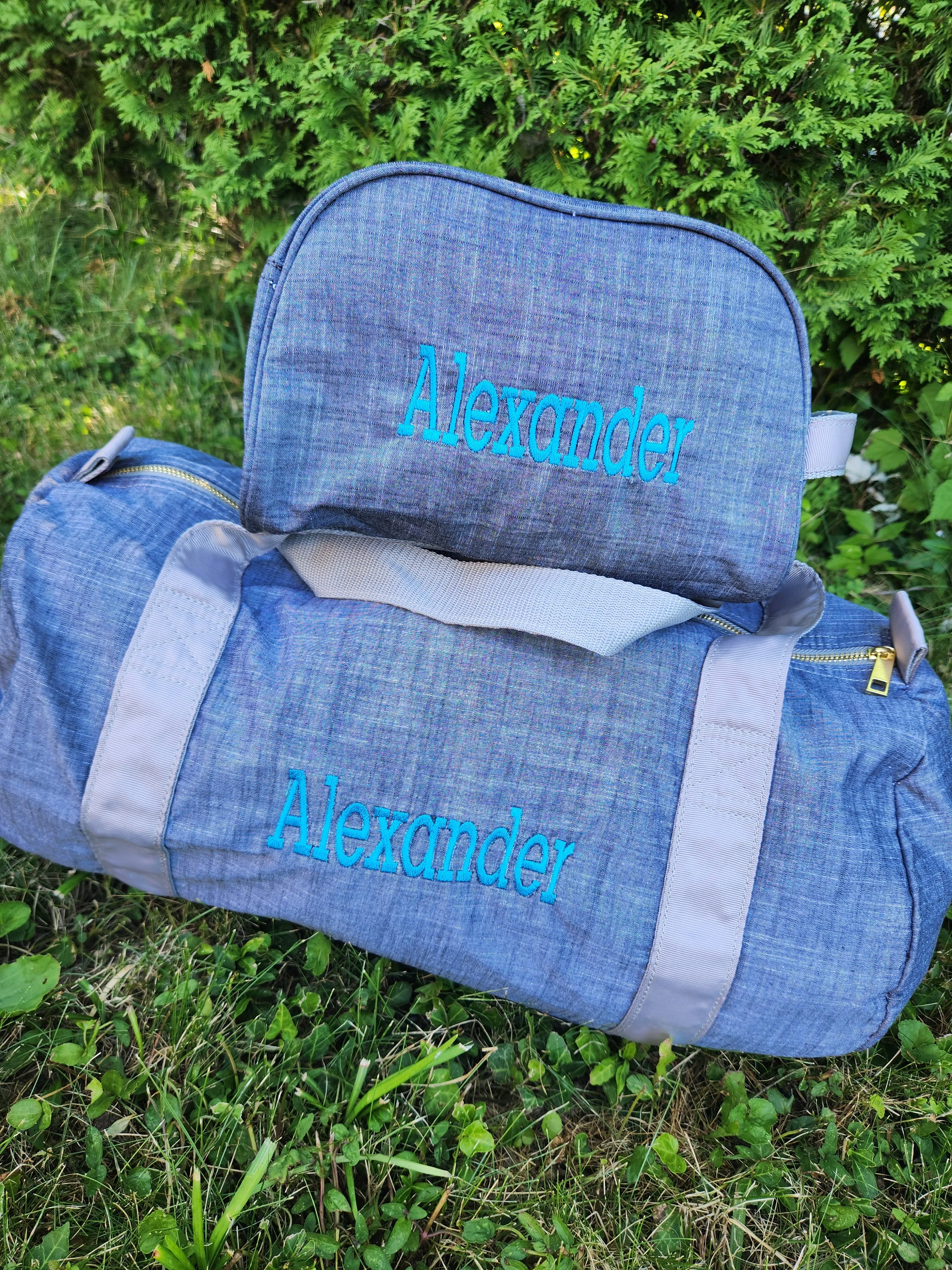 Gray Chambray Toiletry Bag