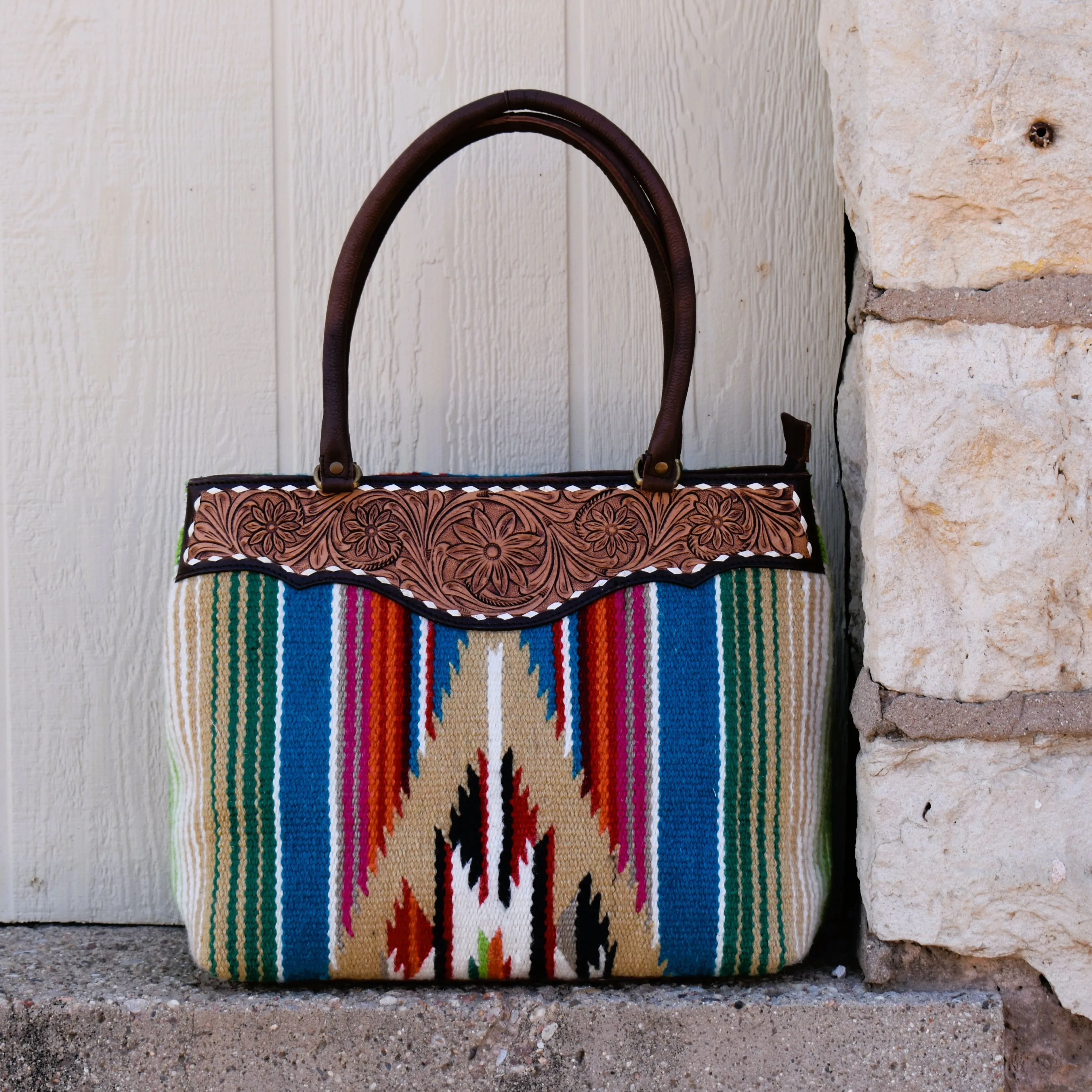 Guadalupe Tooled Oversized Saddle Bag*