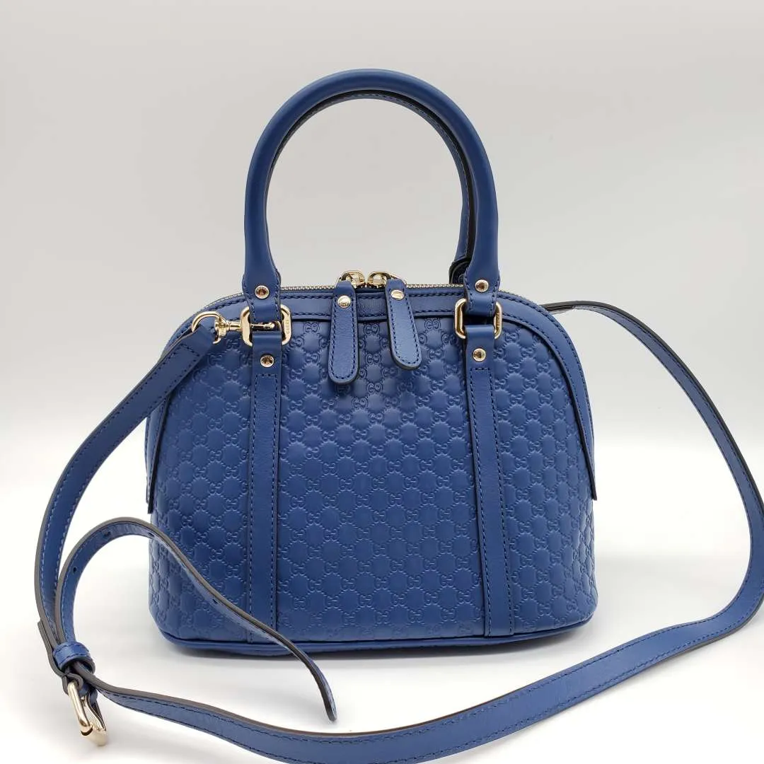 Gucci Micro Guccissima Blue Handbag and Shoulder Bag