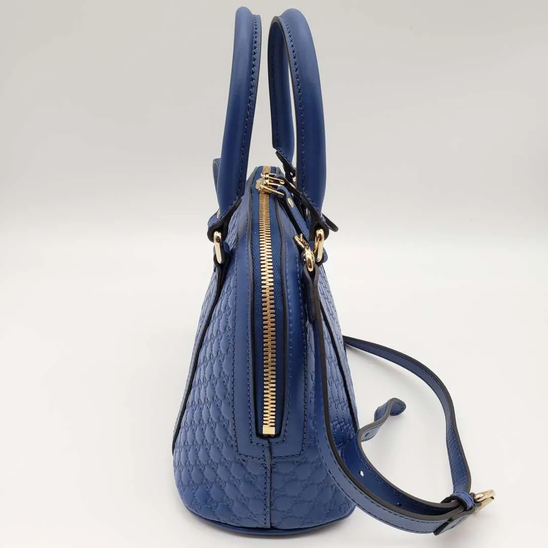 Gucci Micro Guccissima Blue Handbag and Shoulder Bag