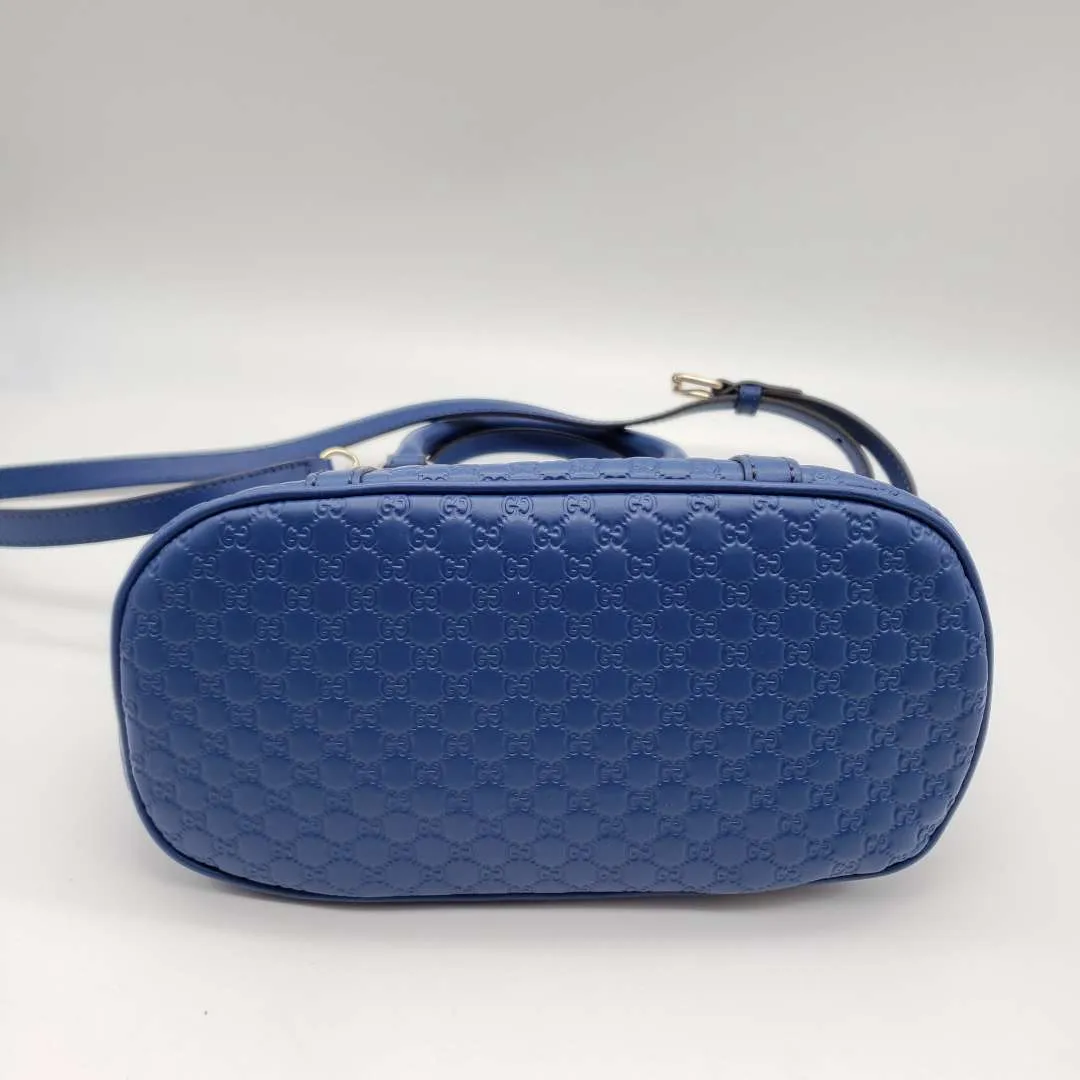 Gucci Micro Guccissima Blue Handbag and Shoulder Bag