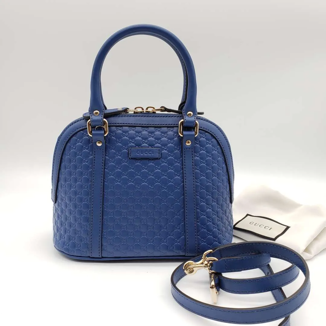 Gucci Micro Guccissima Blue Handbag and Shoulder Bag