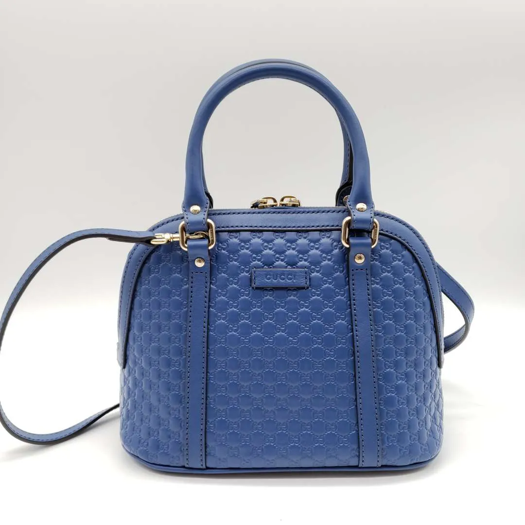 Gucci Micro Guccissima Blue Handbag and Shoulder Bag