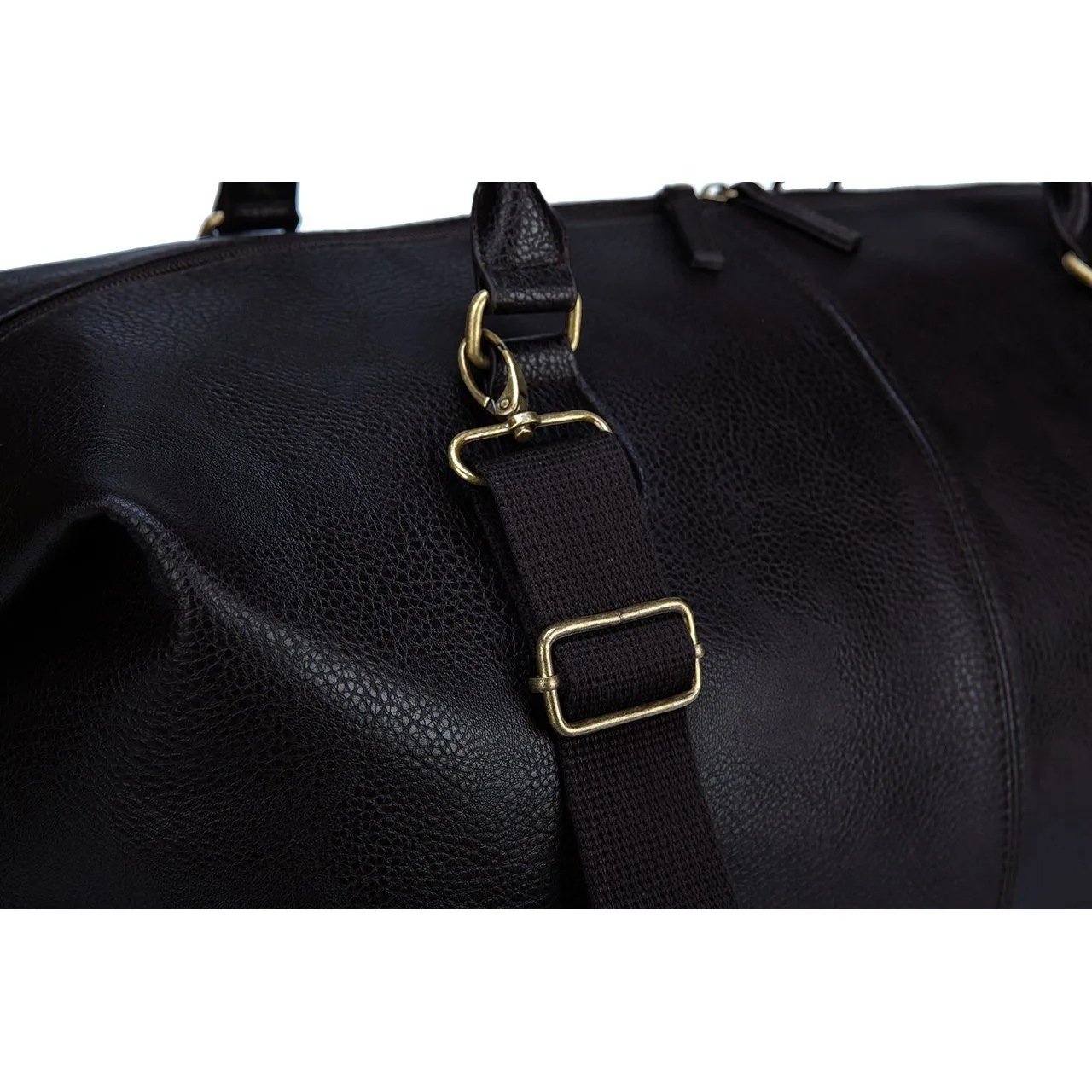 Gunner Black Vegan Leather Duffle Bag