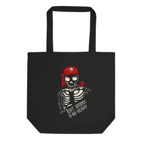 Halloween Skull Tote: Eat, Drink & Be Scary Vegan Bag