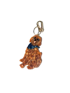 Hand-painted Goldendoodle Bag Charm   Keychain | Eco-Friendly