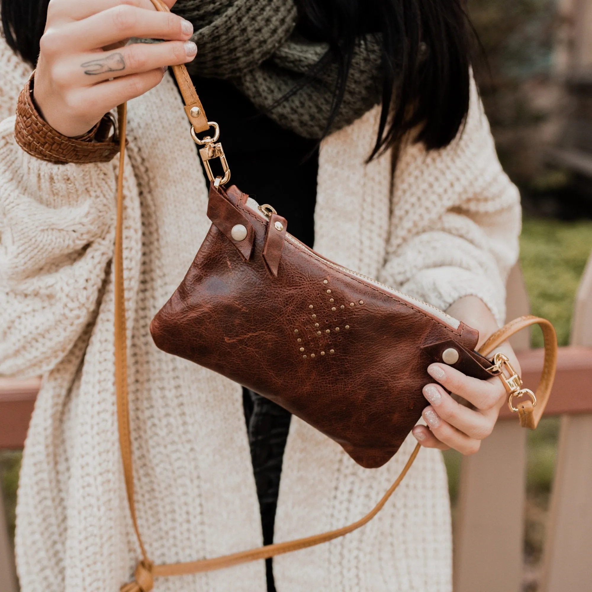 Handmade Small Leather Crossbody Purse For Women - Available in Black Brown and 40  Other Leather Options Including Suede