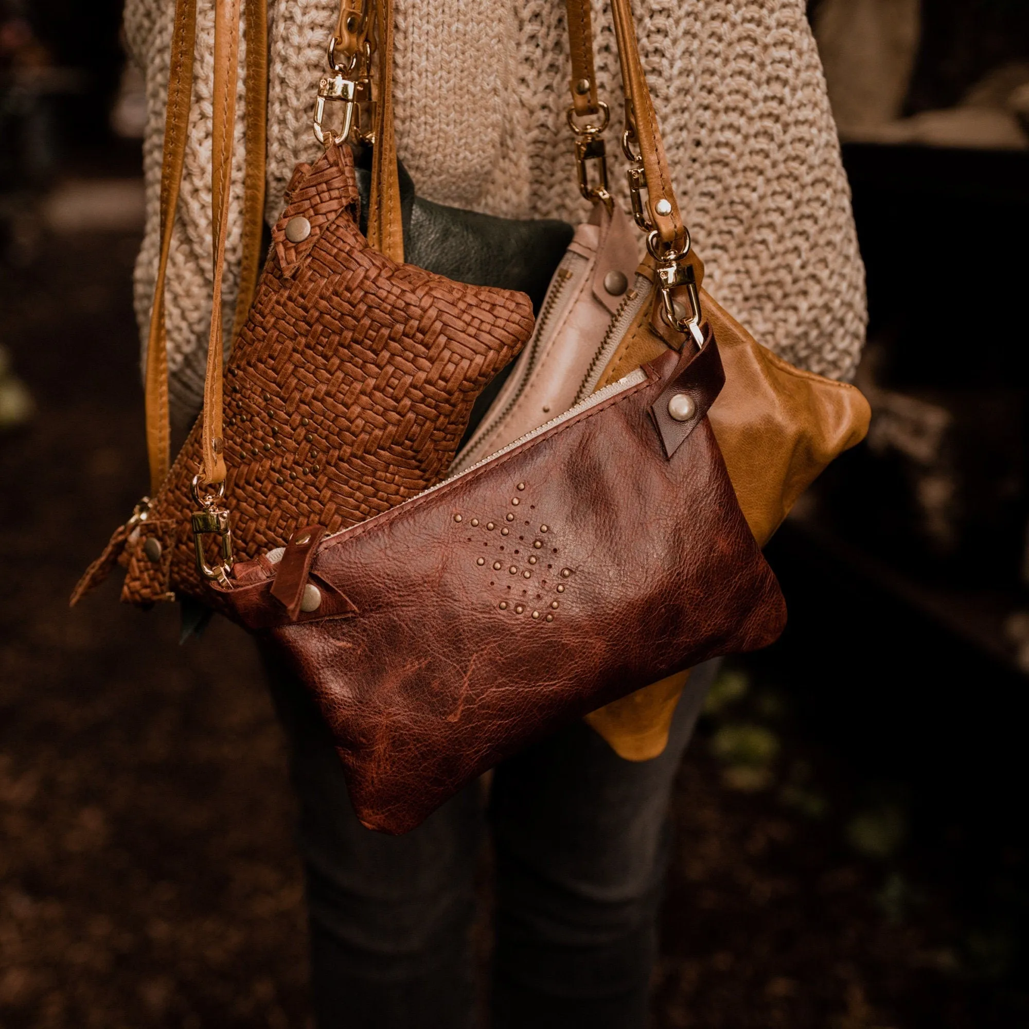 Handmade Small Leather Crossbody Purse For Women - Available in Black Brown and 40  Other Leather Options Including Suede