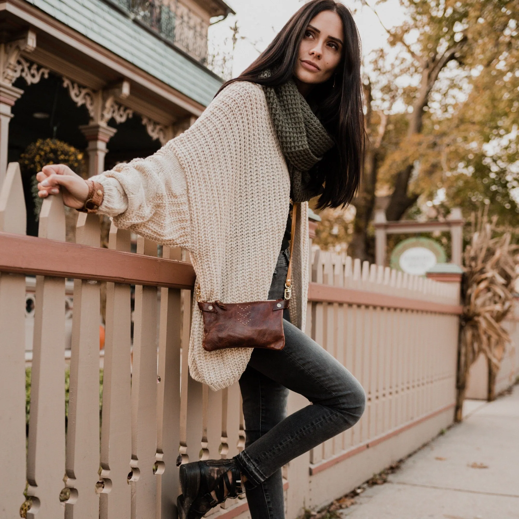 Handmade Small Leather Crossbody Purse For Women - Available in Black Brown and 40  Other Leather Options Including Suede