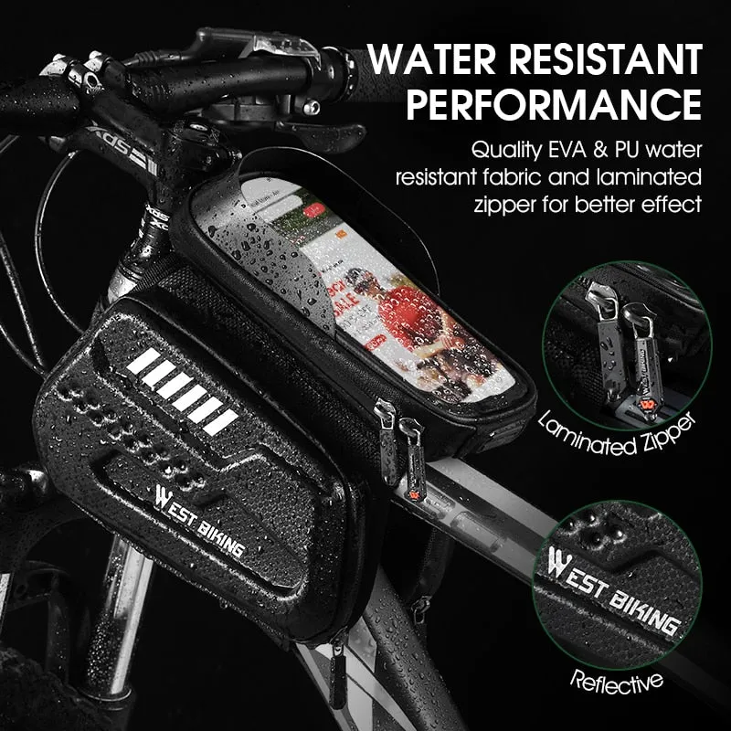 High-quality Bicycle Bag Waterproof 6.5 inch Touch Screen Phone Bag Case MTB Road Bike Cycling Top Tube Frame Bag