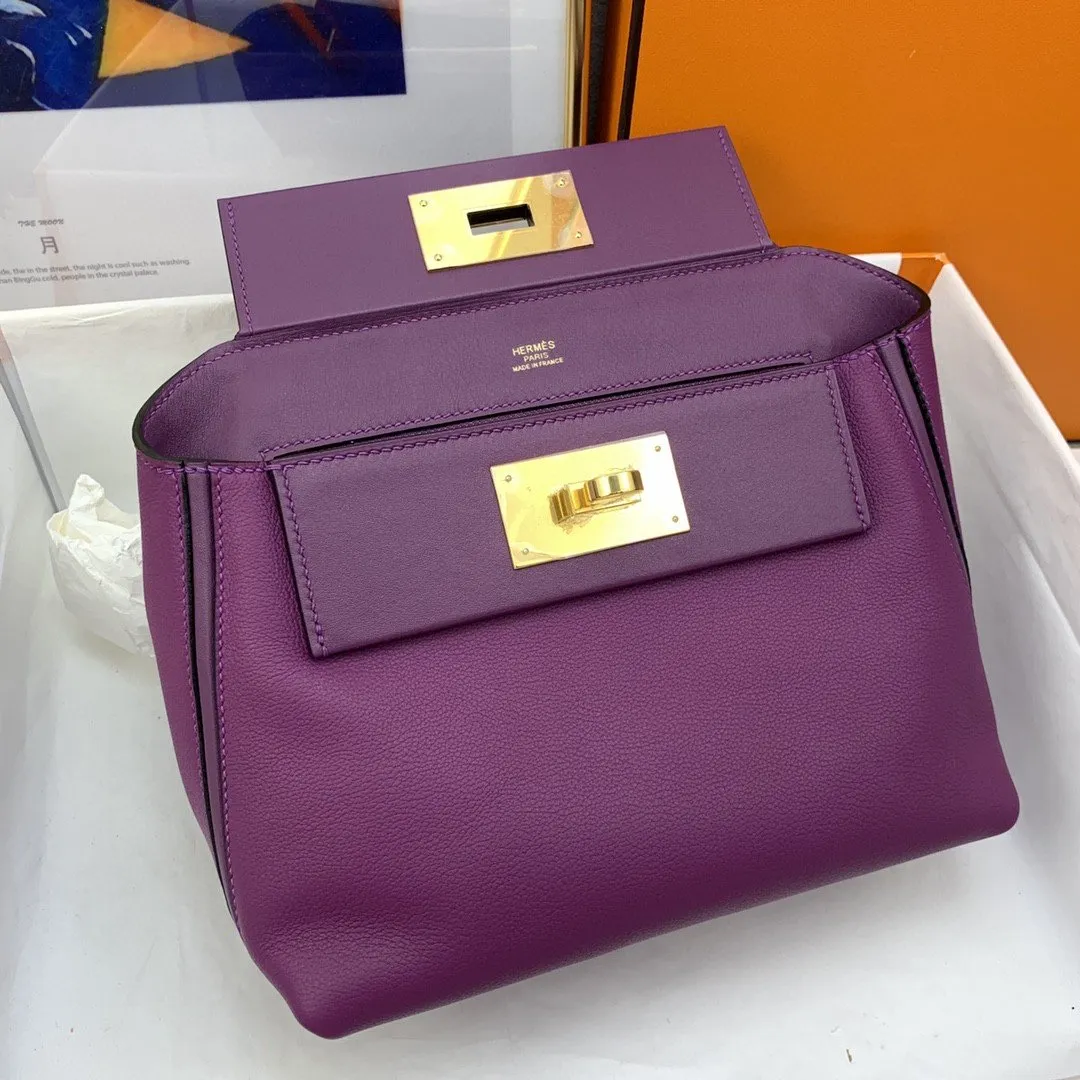 HM 24/24 Mini Evercolor Swift Purple For Women, Women’s Handbags, Shoulder Bag 8.2in/21cm