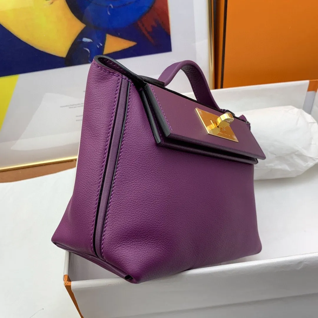 HM 24/24 Mini Evercolor Swift Purple For Women, Women’s Handbags, Shoulder Bag 8.2in/21cm