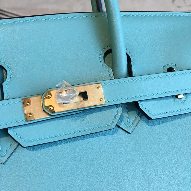 HM Birkin Light Blue For Women Silver Toned Hardware 9.8in/25cm