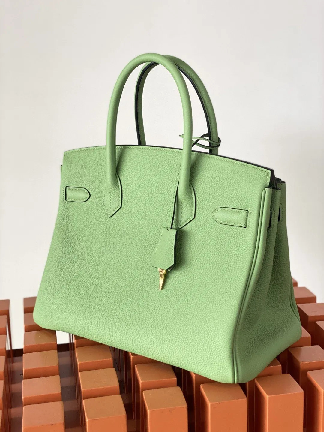 HM Birkin Nata Swift Green For Women Gold Toned Hardware 10in/25cm