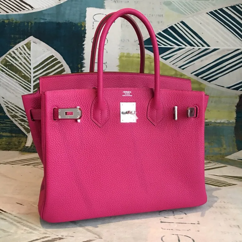 HM Birkin Pink For Women Silver Toned Hardware 11.8in/30cm