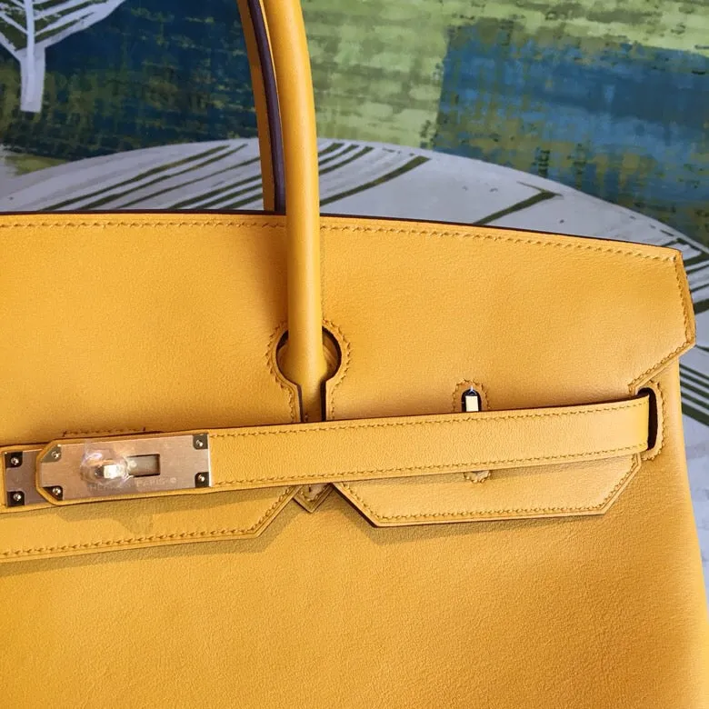 HM Birkin Yellow For Women Gold Toned Hardware 11.8in/30cm